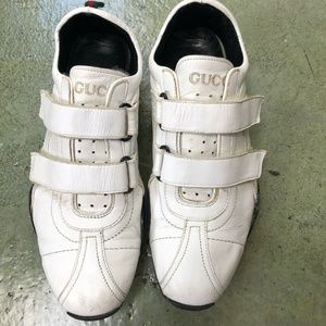 Authentic Gucci white leather athletic tennis shoe